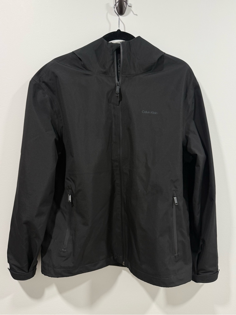 Calvin Klein Black Hooded Rain Jacket